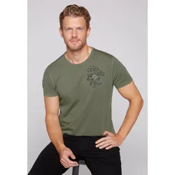 T-Shirt, mit Logo-Bestickung am Ärmel, Gr. XL, green olive, , 69643948-XL