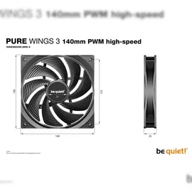 be quiet! Lüfter Pure Wings 3 PWM high-speed- 140mm Gehäuselüfter