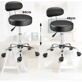 CASARIA Rollhocker mit Rückenlehne schwarz