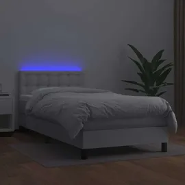 vidaXL Boxspringbett 90 x 200 cm Weiß