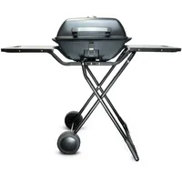 KORONA 46222 Elektro-Standgrill mit Rollen | 2400 Watt Elektrogrill | Geteilte XXL Grillfläche, geriffelt und glatt | mit Deckel und Temperaturanzeige