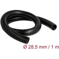 DeLock - Kabelschutzschlauch 1 m x 28,5 mm schwarz