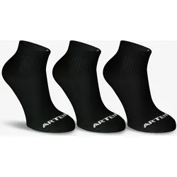 Tennissocken Kinder Artengo RS 100 3er-Pack schwarz 35/38