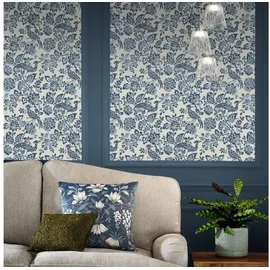 Laura Ashley Vliestapete Adain Palace 10 m x 0,51 m 5 m2 Blau