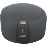 Yogimudra Ersatzbezug für Yogakissen – Rundkissen mit Kordelzug (Ø30 cm x 10 cm, 1 Stück) – 100% Baumwolle (Grau)