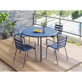 vente-unique Gartentisch Ø 110 x 74 cm Dunkelblau