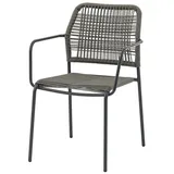 Sungörl Gartenstuhl ROM, stapelbar, Anthrazit - Polyrattan-Geflecht - Stahlgestell - stapelbar