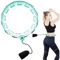 LeiGo Hula-Hoop-Reifen Smart Hula Hoop, abnehmbar mit Gewichtstasche, Fitness-Reifen, Innenring 27cm, Massage Fitness Gewichtsverlust Bauch Hula Hoop grün