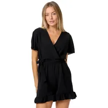 rayshyne Playsuit PM-28 (Wickeloptik Jumpsuit Kurzoverall in Einheitsgröße) schwarz