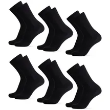 Danish Endurance COTTON CREW SOCKEN 6-Paar Schwarz 43-47