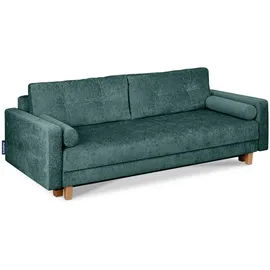 Konsimo Schlafcouch Stoff 3-Sitzer Blau