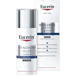 Eucerin Hyaluron-Filler 5% Urea Nachtpflege – mildert sichtbar tiefe Falten und regeneriert die Haut nachts