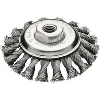 Lessmann Kegelbürste gekröpft Stahldraht 0,50 mm, Bürsten-⌀xGewinde: 115XM14 mm