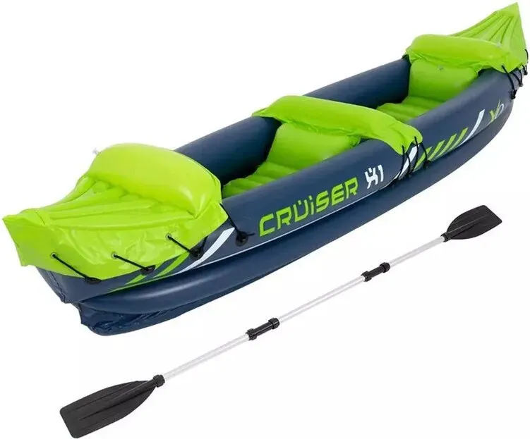 Inflatable Kayak Set for 2 People: 325x81x53 cm, Set Includes: grab rope, fast inflation/deflation valve, 2 inflatable seats and 1 aluminium paddle