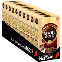 NESCAFÉ GOLD Original Getränkepulver-Sticks, löslicher Bohnenkaffee, Instant-Kaffee aus erlesenen Kaffeebohnen, koffeinhaltig, 10er Pack (10 x 10 Sticks à 2g)