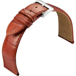 Eulit Kalbleder mit Krokoprägung Guinea 12mm" E608007212252" - mittelbraun