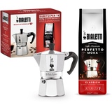 Bialetti Espressokocher Moka Express für 6 Tassen, plus 250 g Perfekt , nicht induktionsfähig, (250 ml), Aluminium, Rot