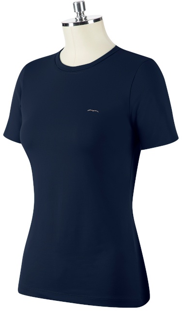 ANIMO Fibi Damen T-Shirt Ombra dunkelblau mit kleinem silbernen Logo, Größe: 42 (D36)