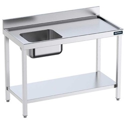 Tabelle MURAL Inox Edelstahl vorgewaschenen linken Becken 700x700mm