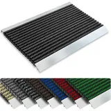 Floordirekt Fussmatte, Profi Brush mit Alu-Rahmen | Schwarz 60 x 90 cm