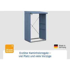 Hörmann Kaminholzregal Elegant-V Typ 1 112,7 x 102,5 x 198 cm taubenblau