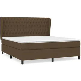 vidaXL Boxspringbett mit Matratze Dunkelbraun 180x200 cm Stoff