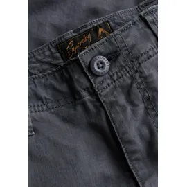 Superdry Cargobermudas "CORE CARGO SHORT", Herren, Gr. 30, N-Gr, magma slate grau, Web, Obermaterial: 98% Baumwolle, 2% Elasthan, unifarben, straight fit knielang, Hosen, Straight Fit, mit Reißverschluss und 1-Knopf-Verschluss, knielang