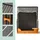 Relaxdays Hundestrandkorb, Rattan, mit Napf, Hundesessel mit Dach, HBT: 95x75x65 cm, für Garten & Terrasse, Holz, grau
