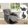CLP Sessel Andover Textil 84 x 104 x 95 cm Grau elektrisch verstellbar mit Aufstehhilfe und Getränkehalter
