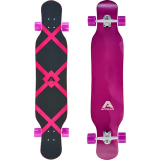 Apollo Dancer Longboard 46 x 9.5 Zoll, mit ABEC 9 Kugellager, orchideenpink|SCHWARZ 46"