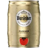 Warsteiner Premium Pilsener 5 L Bierfass mit Zapfhahn, Partyfass, Pfandfrei (1 x 5 l Partyfass)