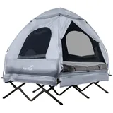 Skandika Zeltliege Haug 2 Personen | Zelt Bett mit Sleeper Technology, erhöhtes Campingbett, aufblasbare Luftmatratze, Outdoor Feldbett | 4in1 Angelzelt, Bettzelt, Feldbettzelt