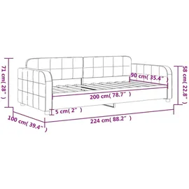 vidaXL Tagesbett Schwarz 90x200 cm Samt1846413