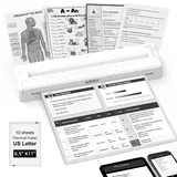 MHTMILESTONE 2026 Mobiler Thermodrucker A4, kabelloser Bluetooth-Thermodrucker – HD schnelle Übertragung, tragbar, einfach zu bedienen für Tattoo-Künstler/Geschäfte, Reisen, Zuhause