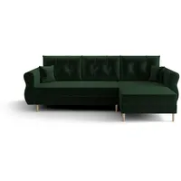 pressiode Ecksofa Ecksofa mit Schlaffunktion 230x140x90 cm - Wohnlandschaft L - form grün