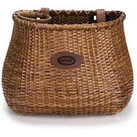 CXWXC Fahrradkorb – Handgefertigte Rattan-Fahrradkörbe für Mädchen und Frauen – Fahrradkorb vorne mit Kaffeetassenhalter für Beach Cruiser, Roller, Ebike (Braun)