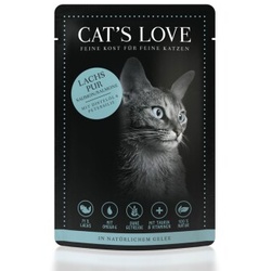 CAT'S LOVE Nassfutter Katze Adult in Gelee Classic Lachs pur mit Distelöl & Petersilie 12x85 g