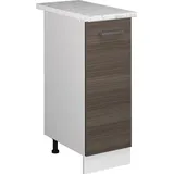 Vicco Apothekerschrank R-Line 30 cm Weiß Edelgrau Arbeitsplatte