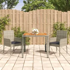 vidaXL Garten-Essgruppe 3-tlg. Grau