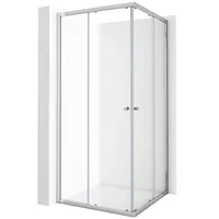 GOEZES Eckdusche Duschkabine 75x90 100x100 90x80 80x80 90x90 75x75 H:185cm, BxT: 80x90 cm, 5mm Sicherheitsglas, Eckeinstieg Dusche mit schiebetüren, Variabel Aluprofil, Schnellfreigabefunktion, Links und Recht montierbar silberfarben 80 cm x 185 cm x 90 cm