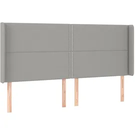 vidaXL Boxspringbett mit Matratze & LED Hellgrau 200x200 cm Stoff