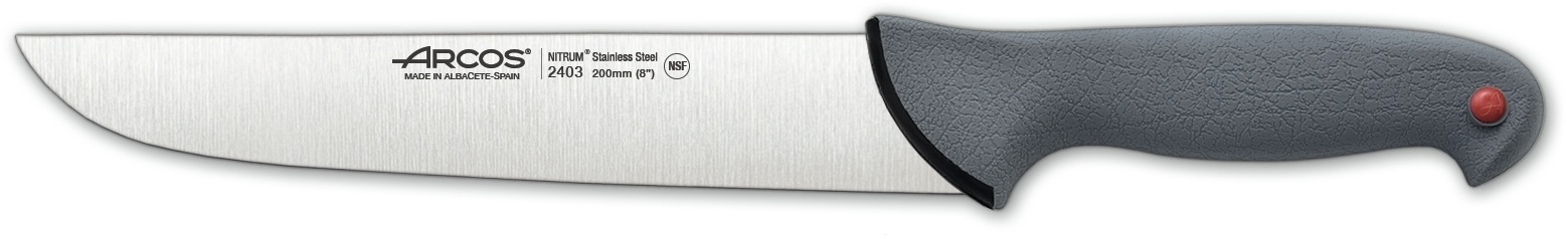 Arcos Serie Colour Proof - Metzgermesser - Klinge Nitrum Edelstahl 200 mm - HandGriff Polypropylen Von Elastomer bedeckt Farbe Schwarz