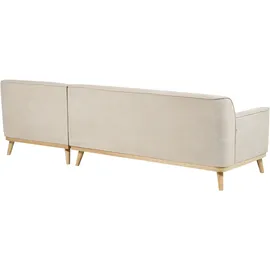 Beliani Ecksofa Cord Hellbeige linksseitig