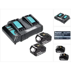 Makita Power Source Kit 18 V Li-Ion 2 x 4,0 Ah + DC18SH Doppel Ladegerät
