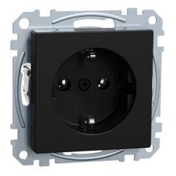 Merten  SCHUKO-Steckdose, System M, schwarz matt (lackiert)