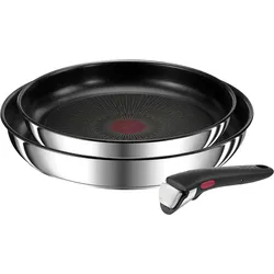 Pfannen-Set TEFAL "Ingenio Preference", schwarz (edelstahl, schwarz), Ø:26cm, Pfannen, stapelbar, Antihaftversiegelung, Induktion, Made in France, kompakt