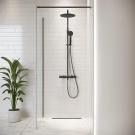 Badplaats Florida Walk-In-Dusche 80 x 200 cm Schwarz