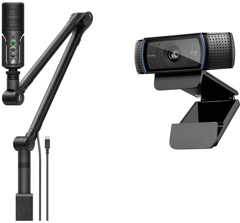 Sennheiser Profile Streaming Set mit USB Mikrofon, Boom Arm und Tasche & Logitech C920 HD PRO Webcam, Full-HD 1080p, 78° Sichtfeld