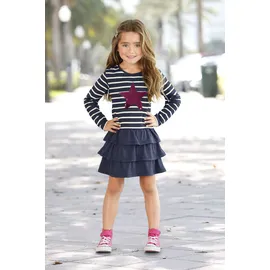 Kidsworld Jerseykleid in marine-geringelt | Gr.: 140/146