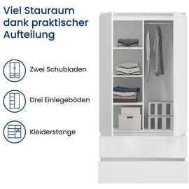 home collective Kleiderschrank 90 x 50 x 180 cm Weiß